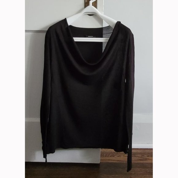 Aritzia Babaton Black Rayon Cowl Neck Long Sleeve - Picture 4 of 8